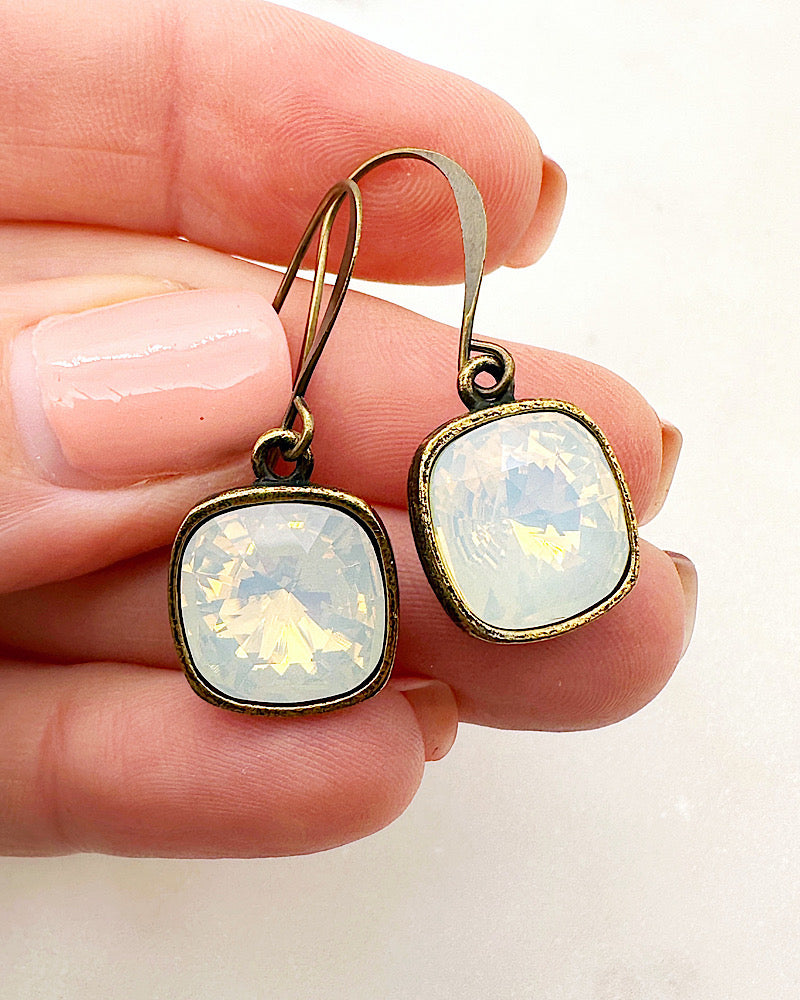 Kamille White Opal Earrings