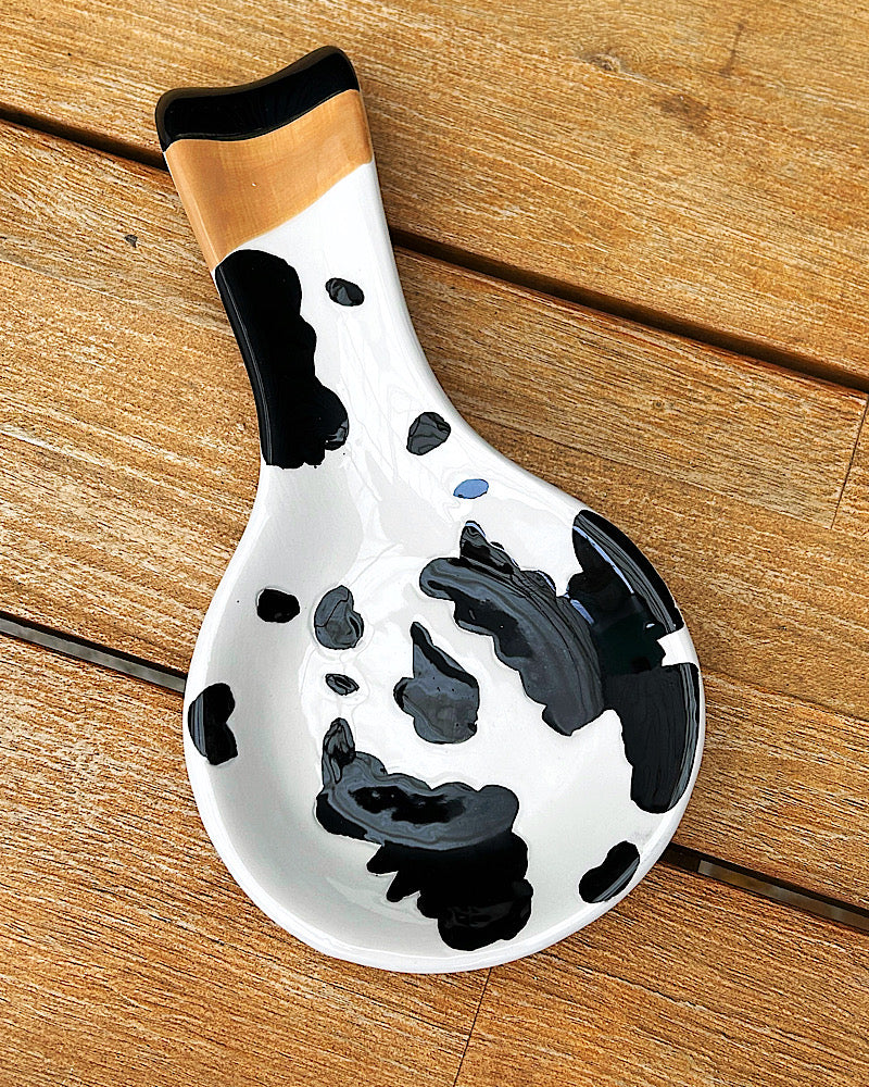 Black & White Cow Print Spoon Rest