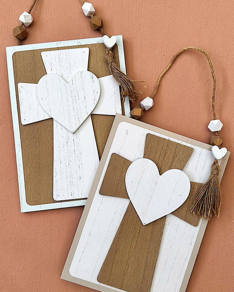 Hanging Wood Cross Plaque