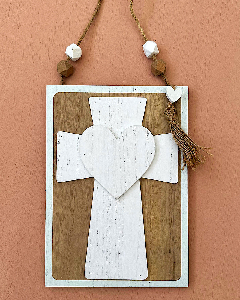 Hanging Wood Cross Plaque