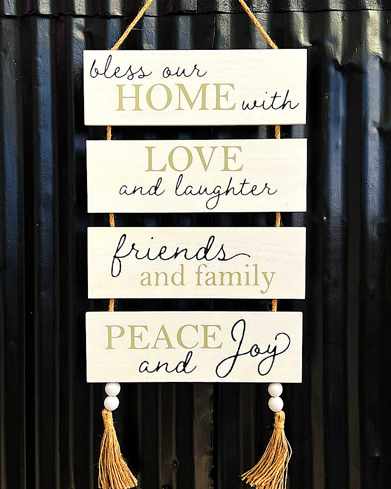 Bless Our Home Hanging Sign