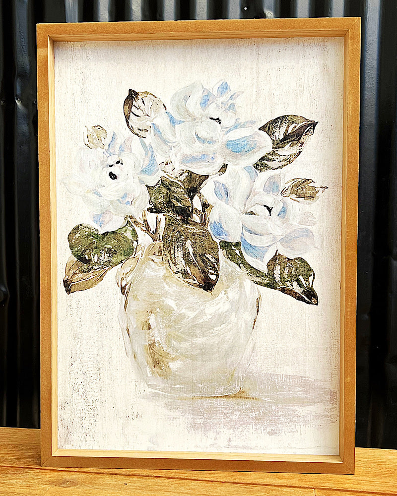 Floral Vase Shadow Box Art