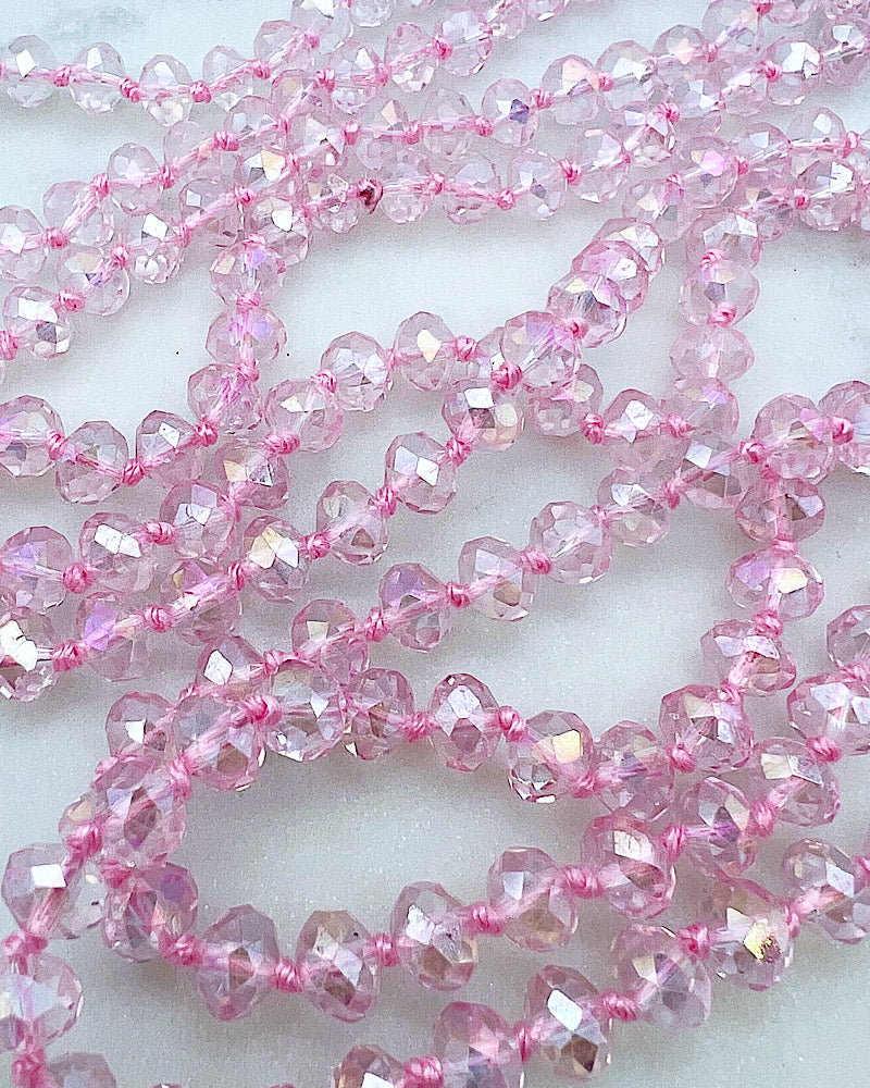 Clear Pink Iridescent Layering Beads