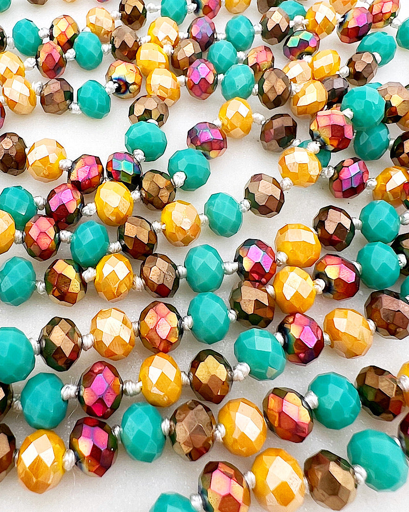Turquoise, Mustard, Bronze Layering Beads