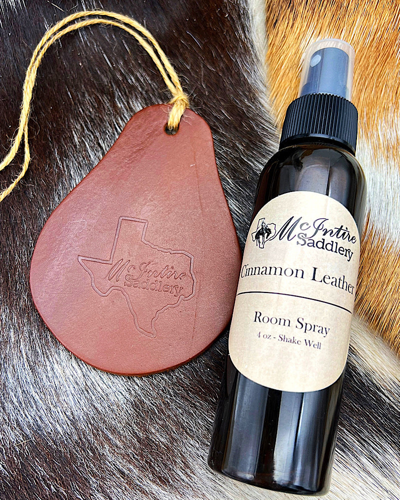 Cinnamon Leather Car Leather Tag & Room Spray