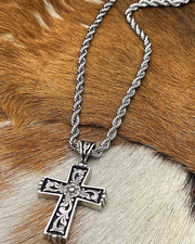 Western Scroll Cross Necklace