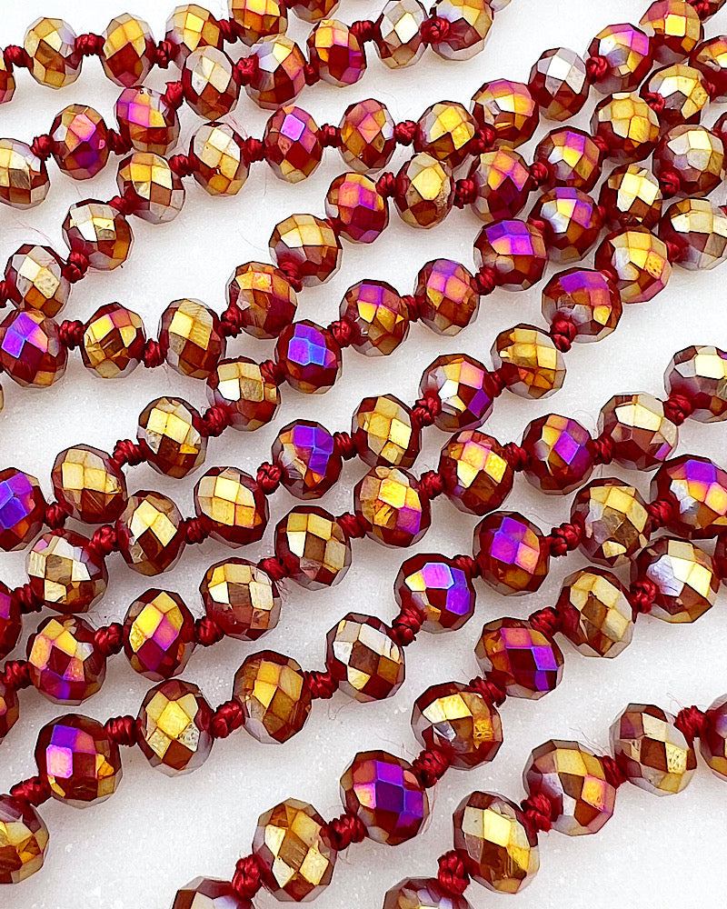 Deep Red Iridescent Layering Beads