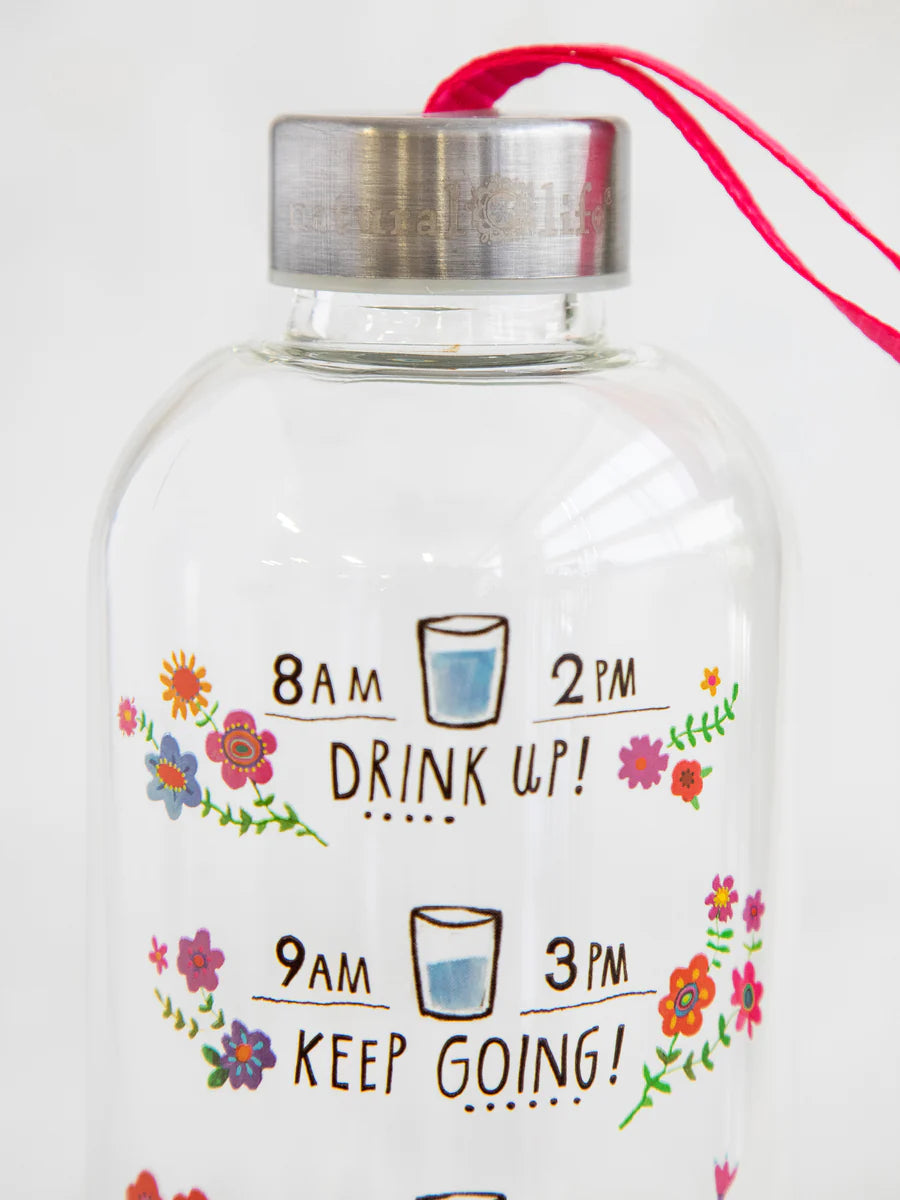 Drink Up 32oz Glass Water Bottle