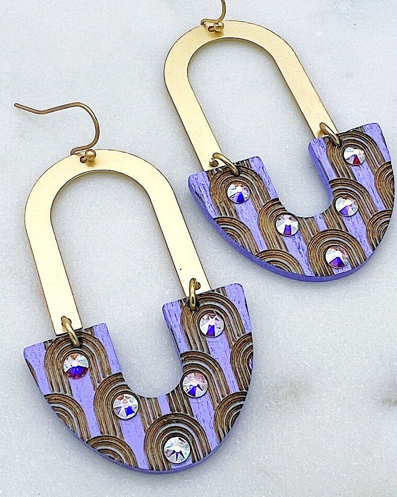 Arches Lavender Wood Earrings