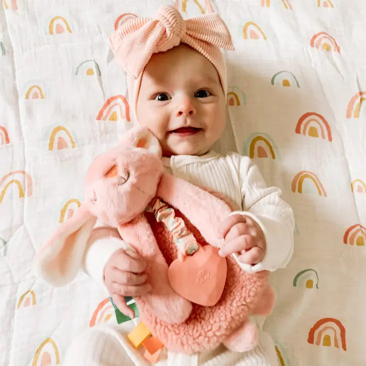 Itzy Lovey™ Plush Ana The Bunny with Silicone Teether Toy