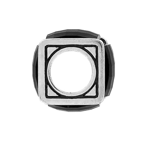 Black Ice Cube Bead