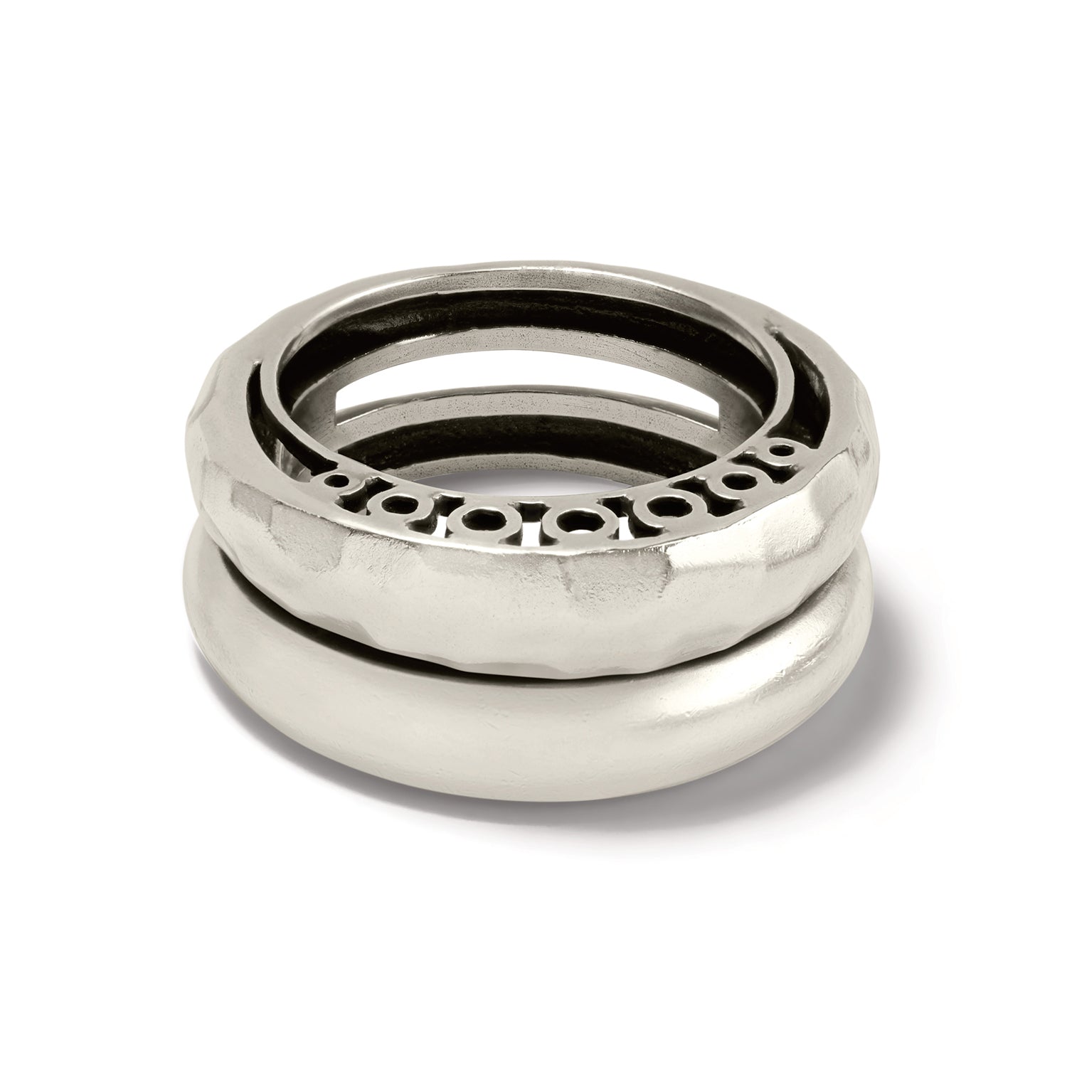 Inner Circle Silver Double Ring