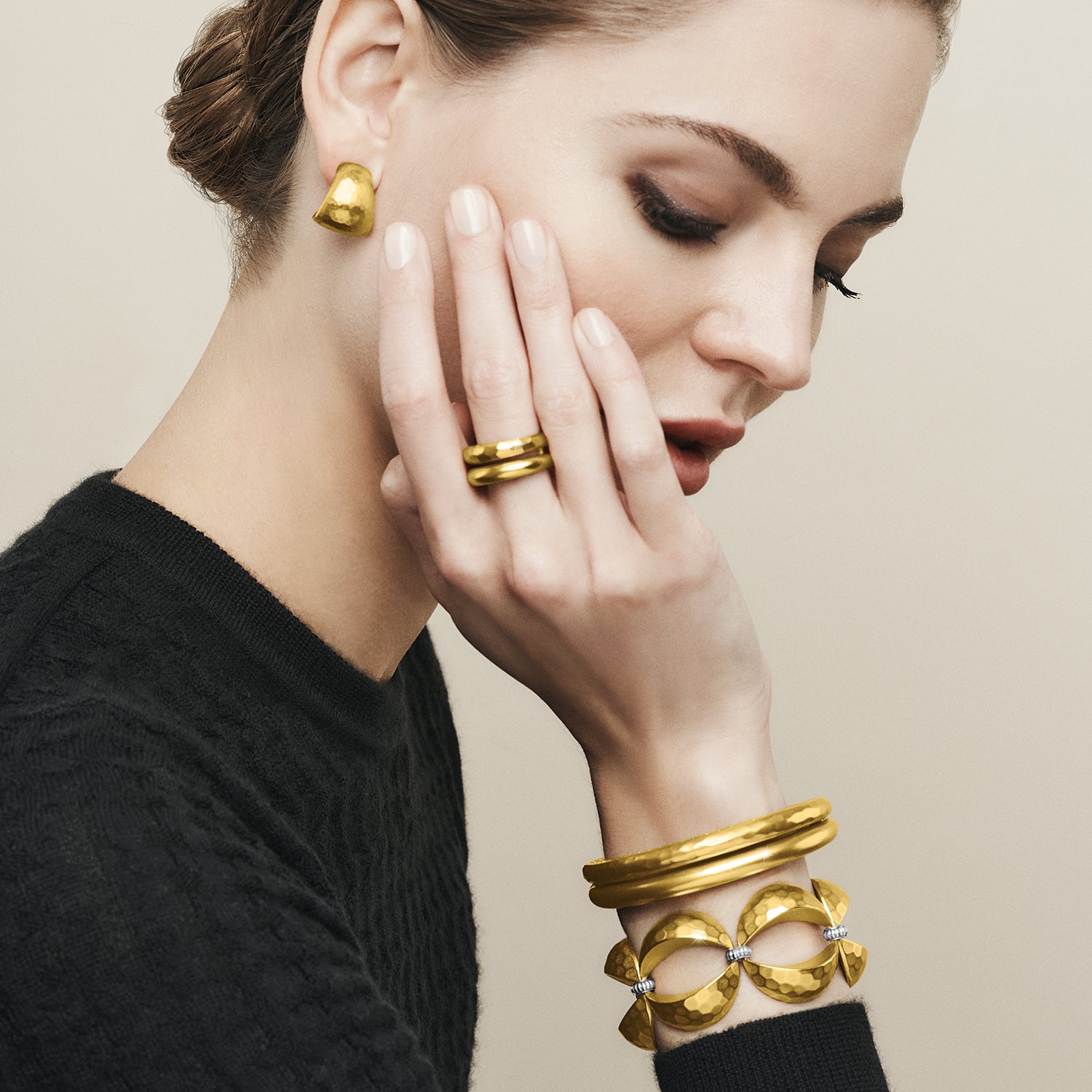 Inner Circle Gold Double Ring